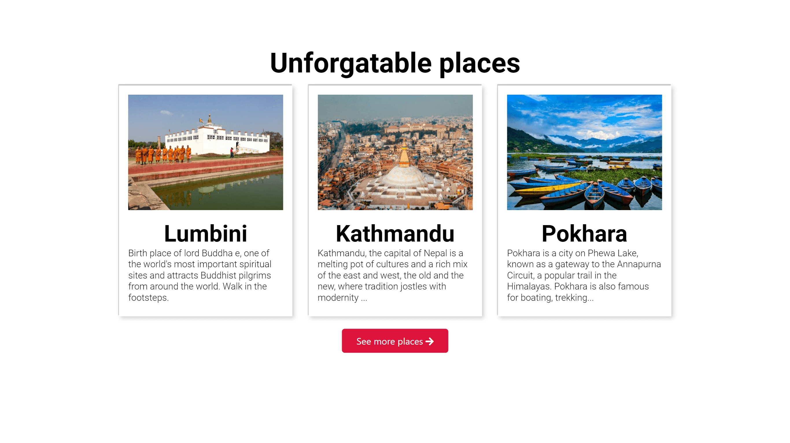 popular places of nepal